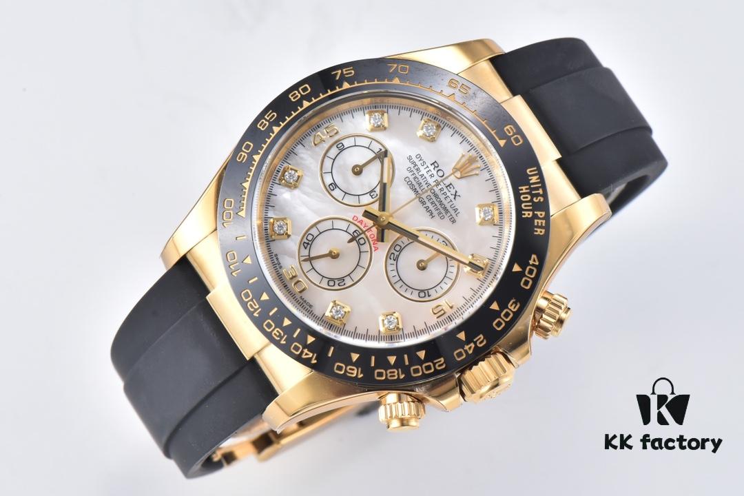 Clean Factory 116518 Daytona with Natural Mother-of-Pearl Cloud Dial and Diamond Bezel