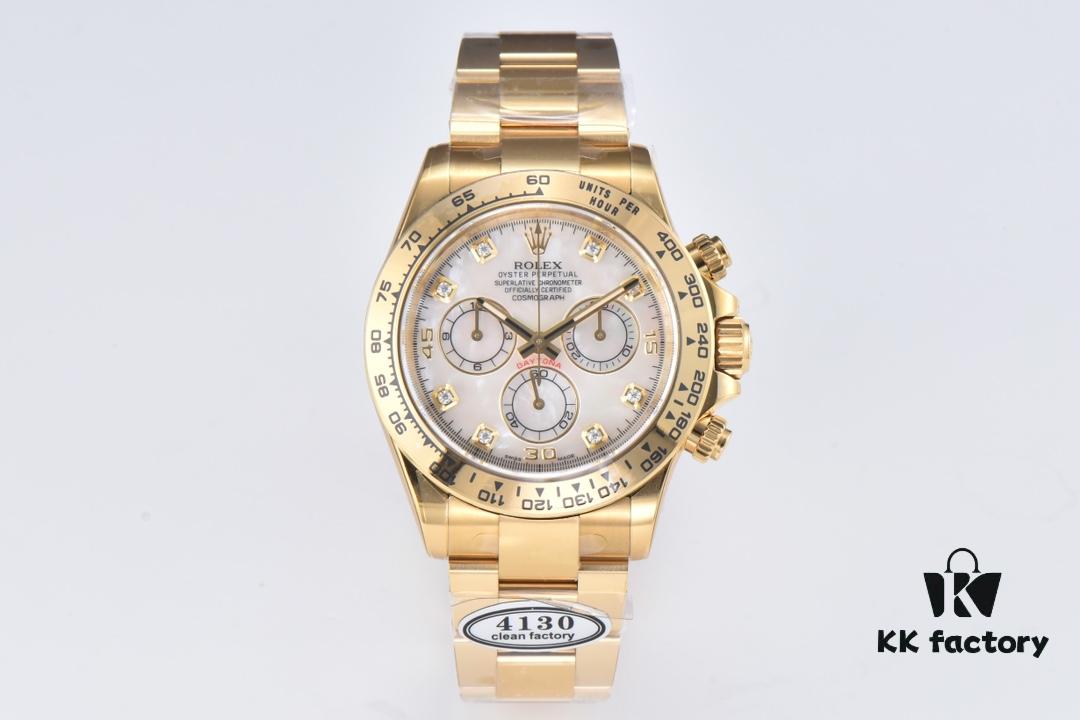 Clean Factory 116508 Diamond-Paved Natural Cloud Mother-of-Pearl Dial Daytona