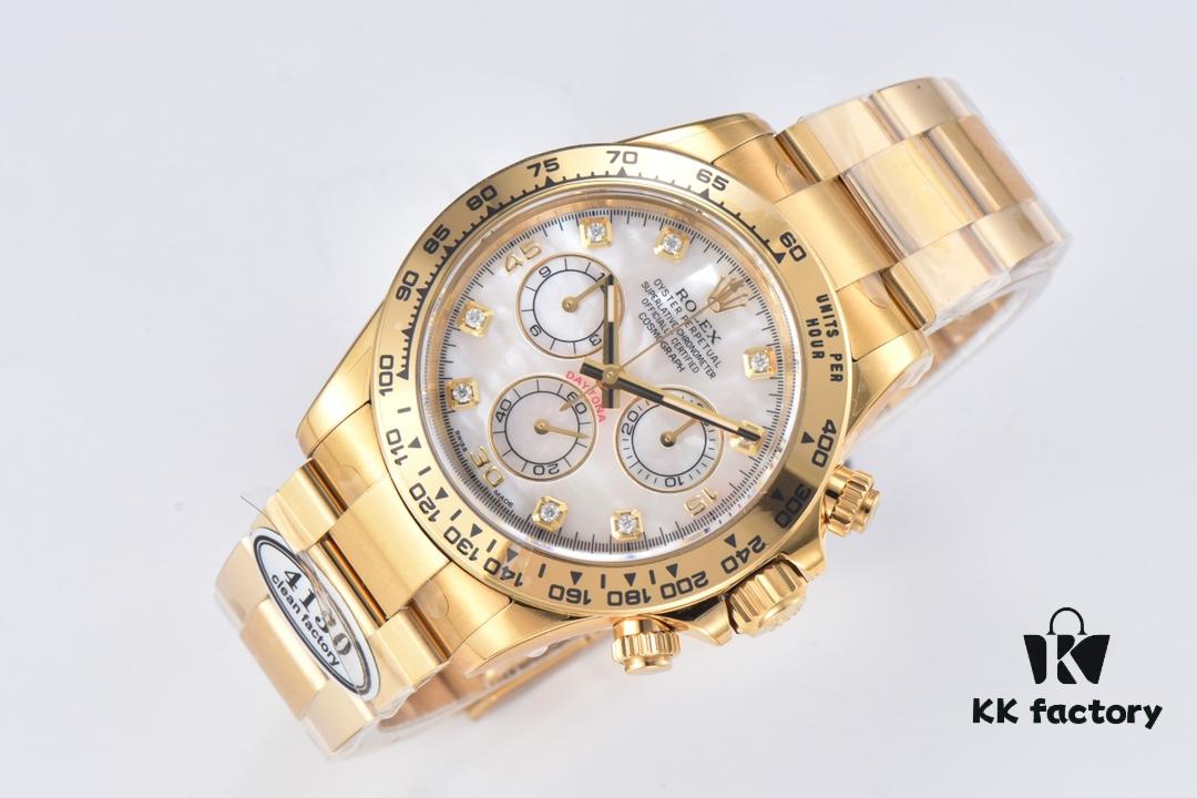 Clean Factory 116508 Diamond-Paved Natural Cloud Mother-of-Pearl Dial Daytona