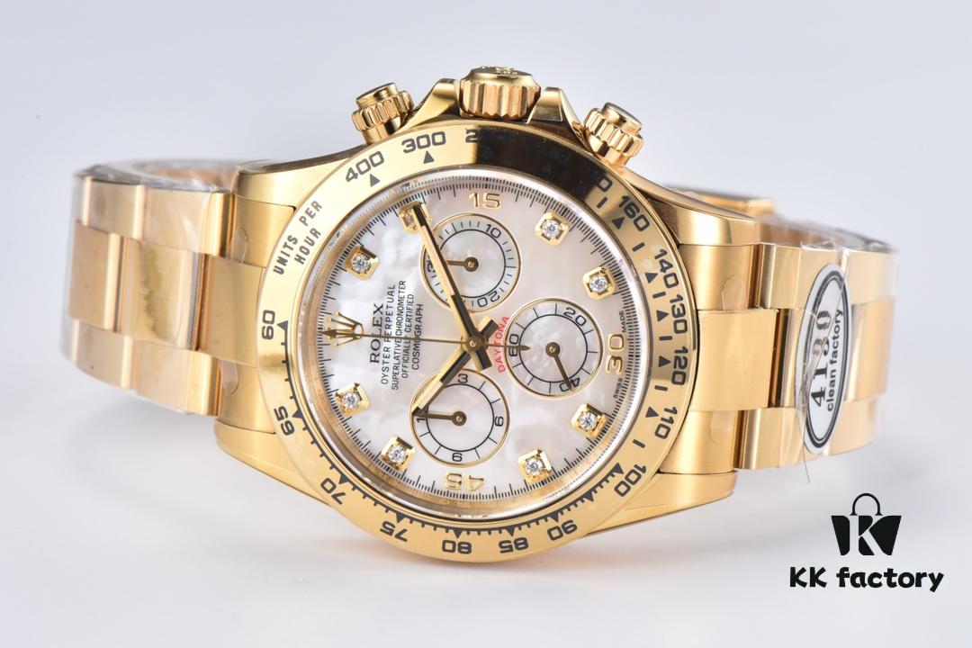 Clean Factory 116508 Diamond-Paved Natural Cloud Mother-of-Pearl Dial Daytona