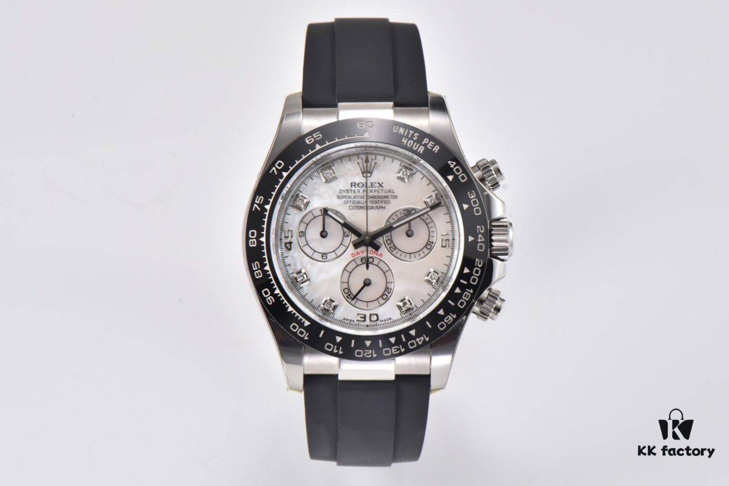 CLEAN Factory C-Factroy Rolex 116519 Daytona with Rubber Strap - Natural Cloud Mosaic Mother-of-Pearl Dial