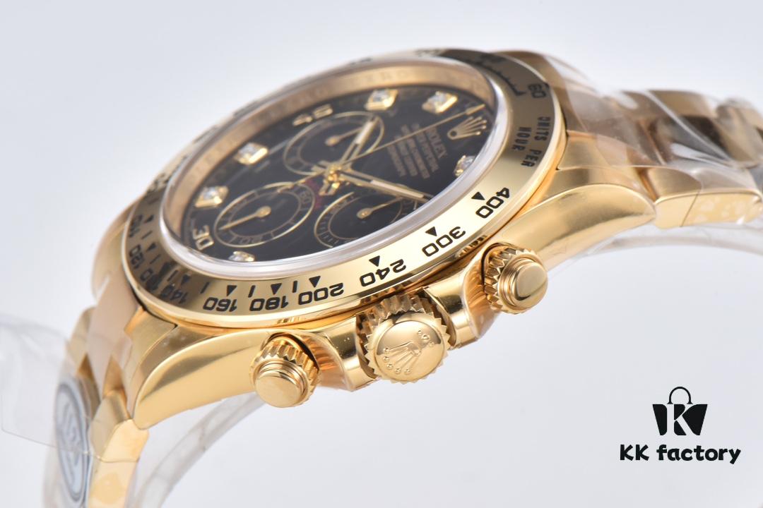 Clean Factory 116508 Full Gold Diamond-Set Black Dial Daytona