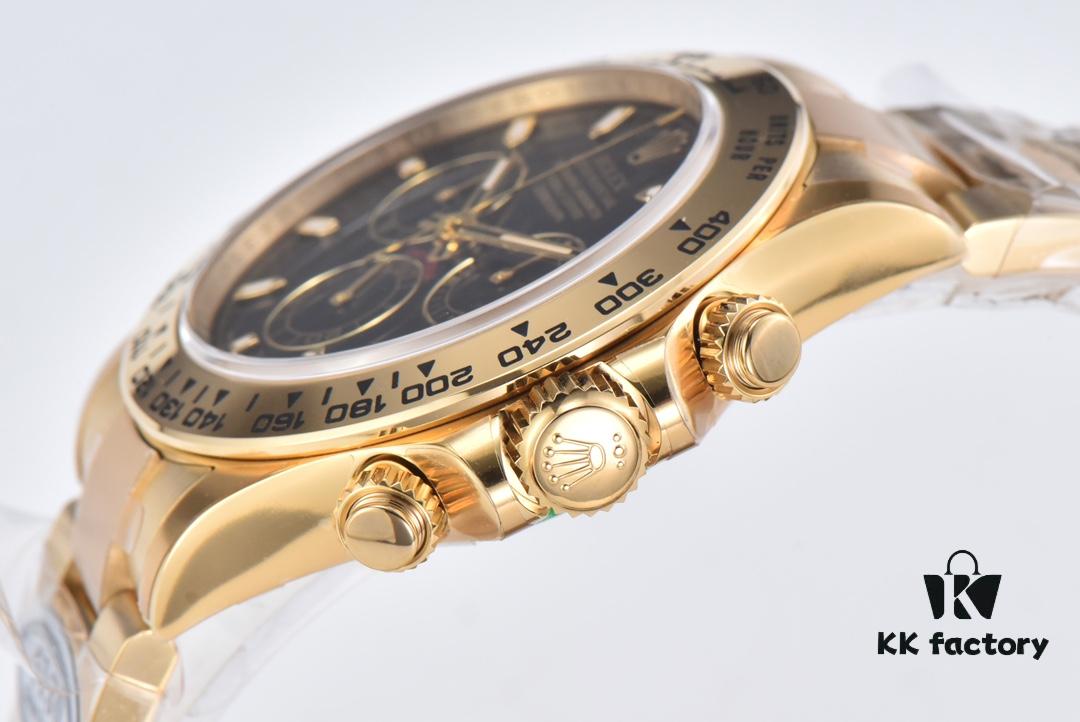 Clean Factory 116508 Black Dial Plain Engraved Daytona Full Gold Version
