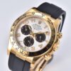 CLEAN Factory C-Factor Rolex 116518 Yellow Gold Panda Dial Daytona with Rubber Strap
