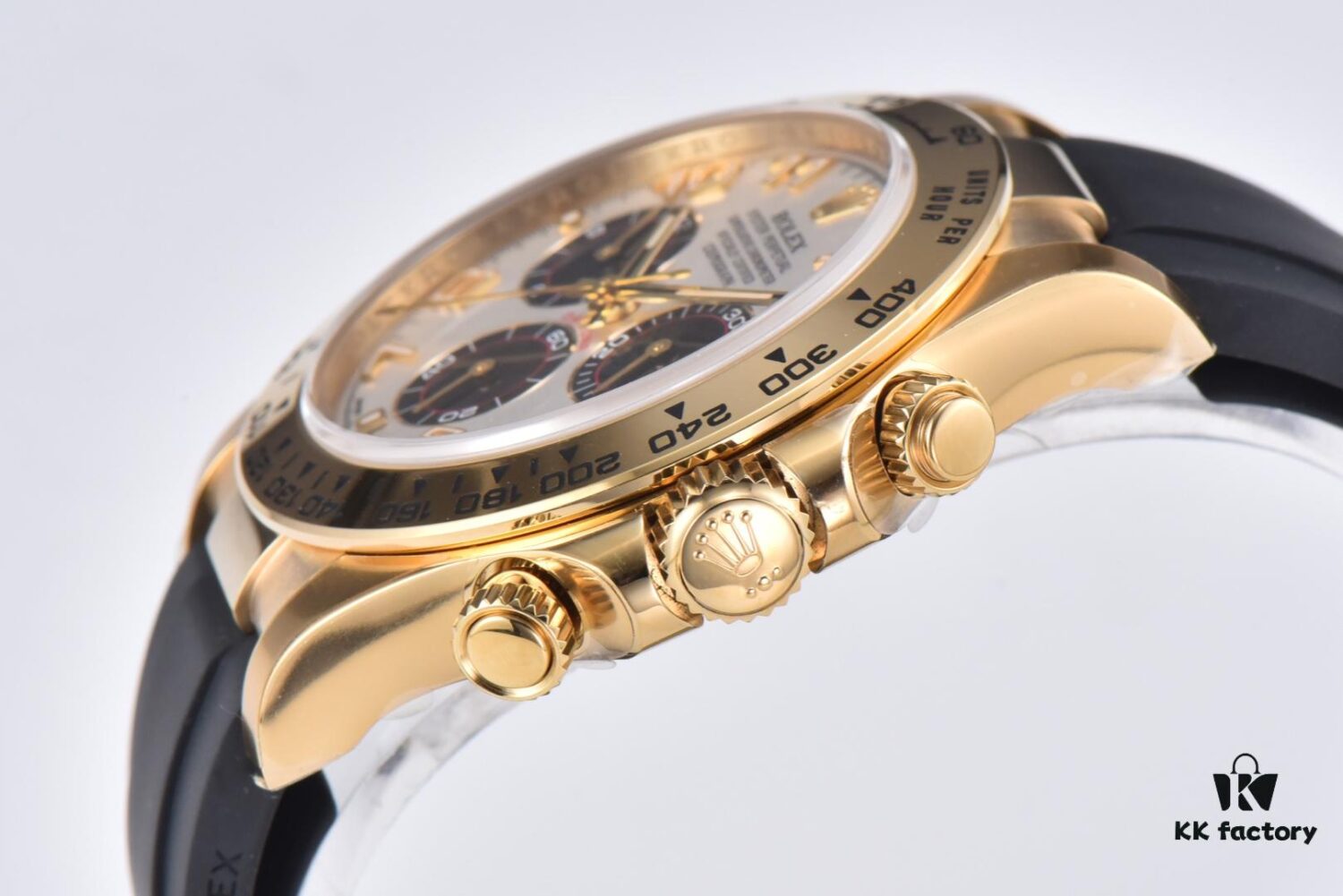CLEAN Factory C-Factor Rolex 116518 Yellow Gold Panda Dial Daytona with Rubber Strap