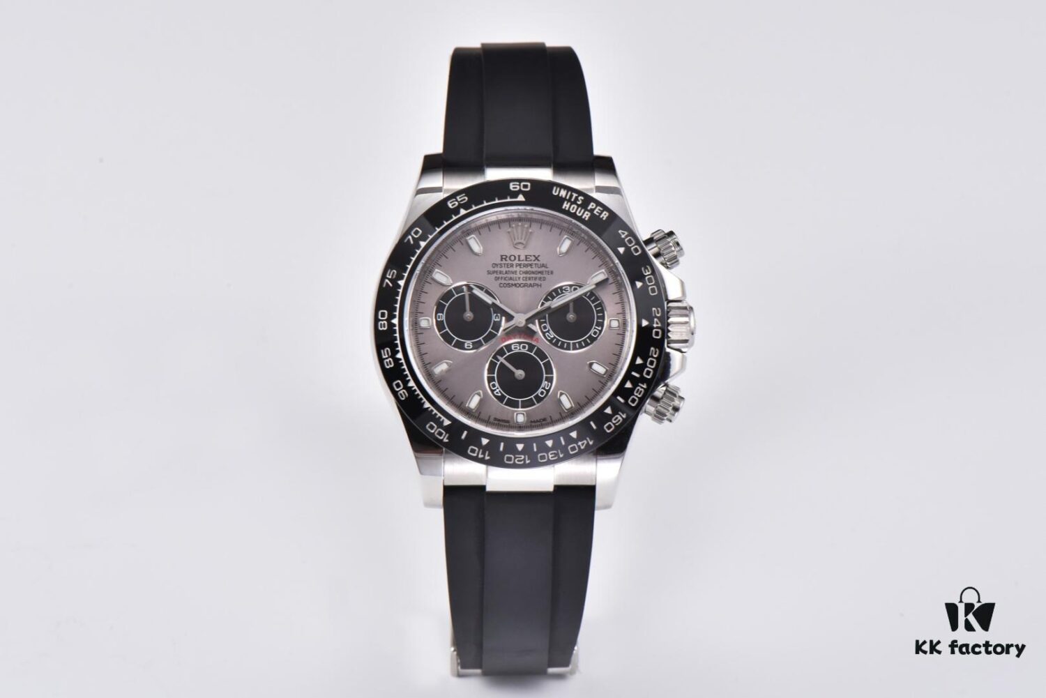 CLEAN Factory C-Factory Rolex 116519 Cement Gray Rubber Strap Daytona