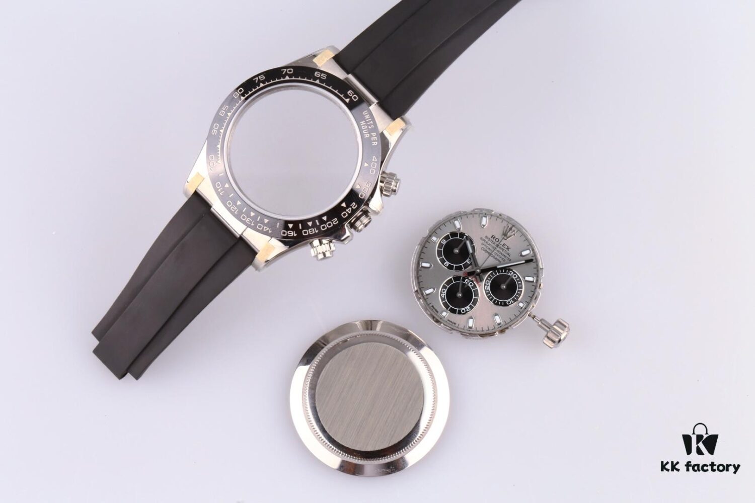 CLEAN Factory C-Factory Rolex 116519 Cement Gray Rubber Strap Daytona