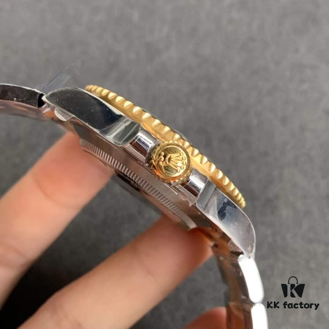 VS Rolex Submariner Date Two-Tone Black Water Ghost, Best Version on Market, Exclusive 3135 Monobloc Movement, Solid Hands and Central Pinion, Beveled Markers, 40x13mm