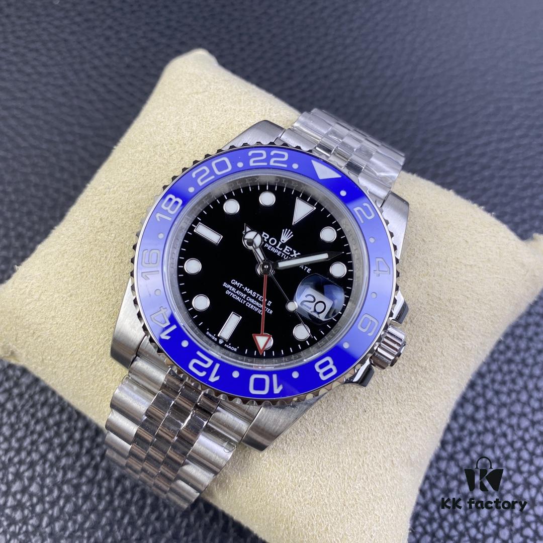 OW Factory Rolex Blue Circle GMT-Master Series 3186 Movement 40mm 904L Stainless Steel