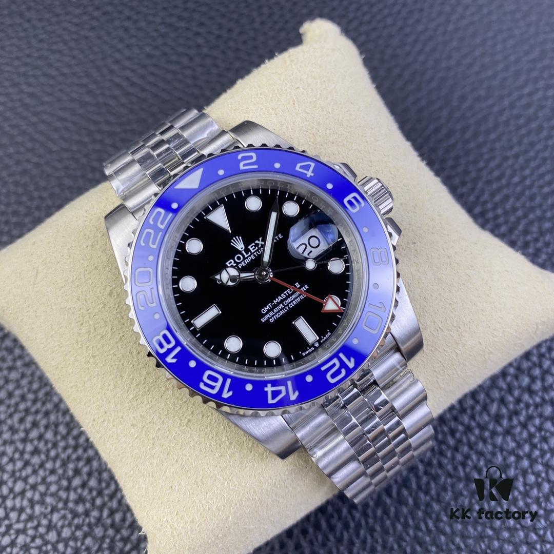 OW Factory Rolex Blue Circle GMT-Master Series 3186 Movement 40mm 904L Stainless Steel