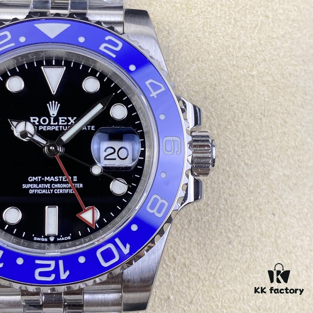 OW Factory Rolex Blue Circle GMT-Master Series 3186 Movement 40mm 904L Stainless Steel