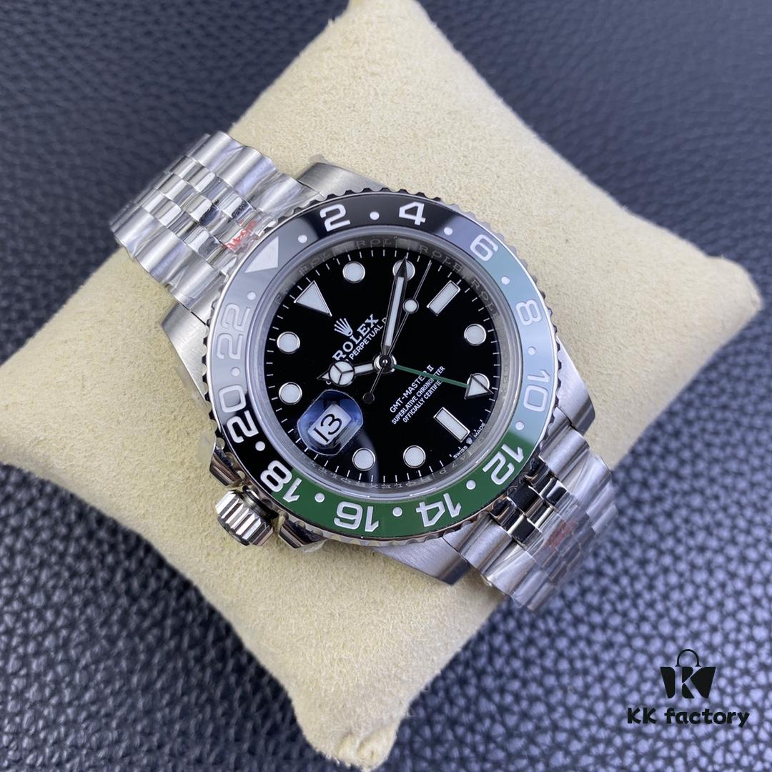 OW Factory Rolex 2022 Official New Arrival 'Sprite Bezel' Left-Handed Greenwich GMT with 3186 Movement, 40mm, 904L Stainless Steel