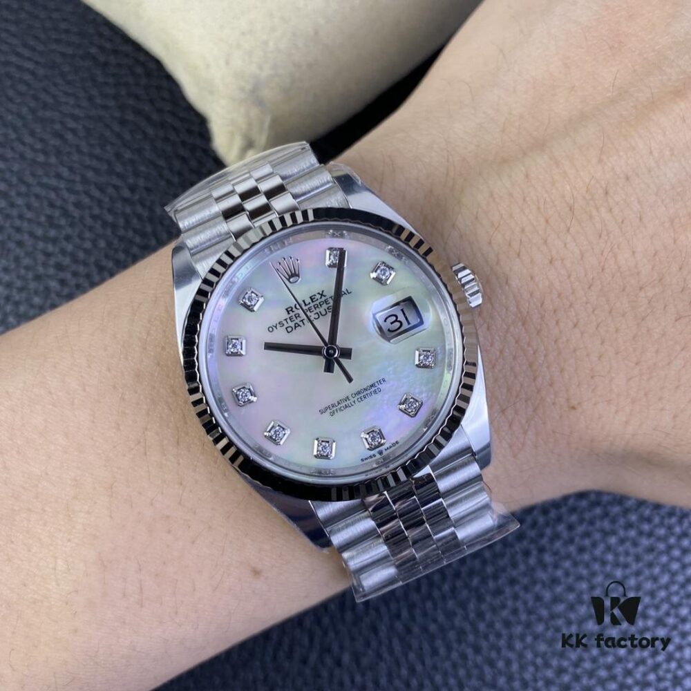 C Factory Rolex 126234 36mm Oyster Perpetual Datejust Diamond Bezel - Blue, Black, Green, White Roman Dial