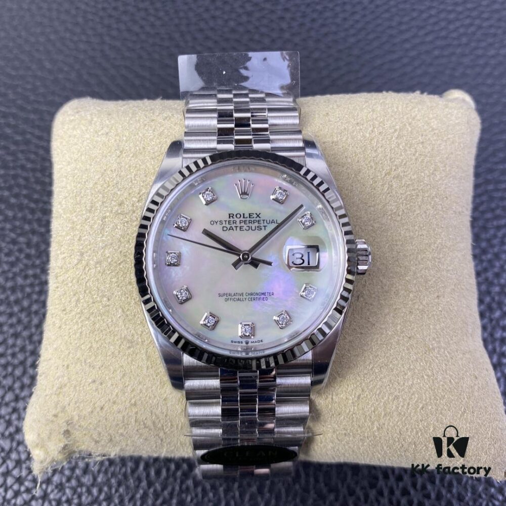 C-Factory Rolex 126234 36mm Datejust Diamond Bezel - Blue, Black, Green, White Roman Dial