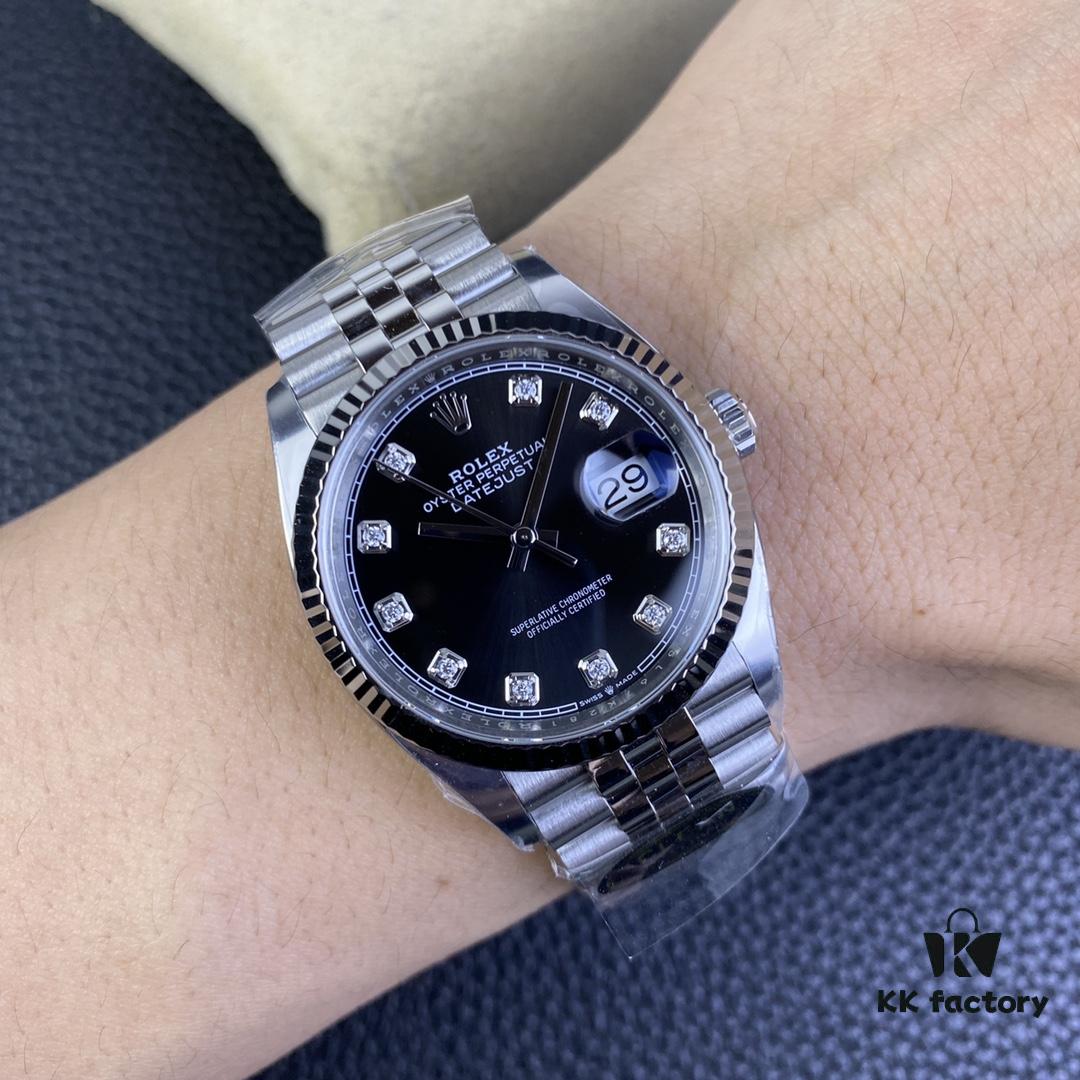 C Factory Rolex 126234 36mm Datejust Diamond Bezel Model - Blue, Black, Green, White Roman Dial