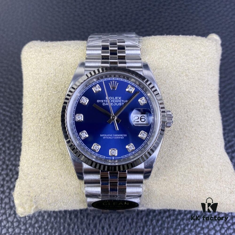 C-Factory Rolex 126234 36mm Datejust Diamond Bezel - Blue, Black, Green, White Roman Dial