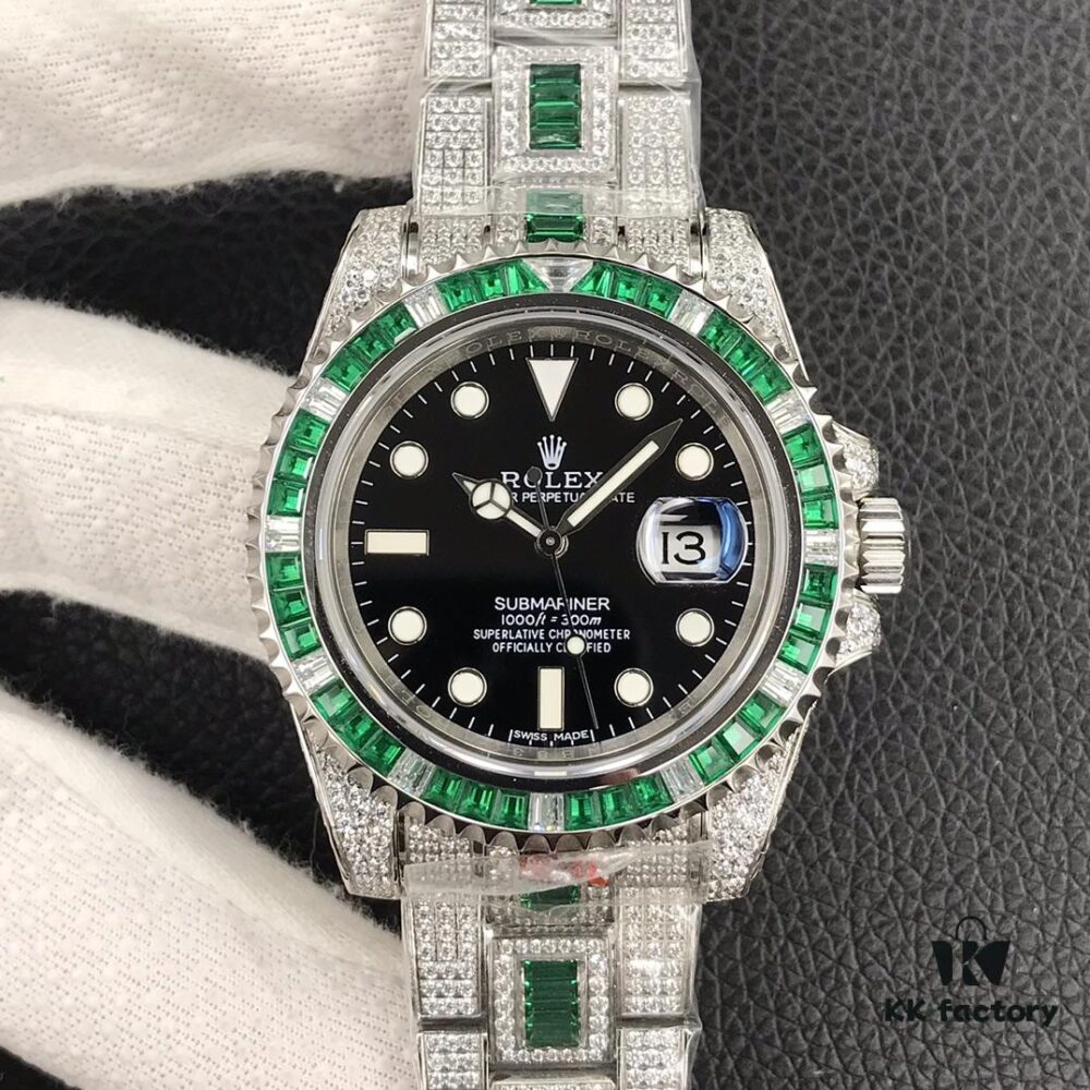 Luxury Masterpiece: Rolex SUB Diver Custom Diamond-Paved Edition