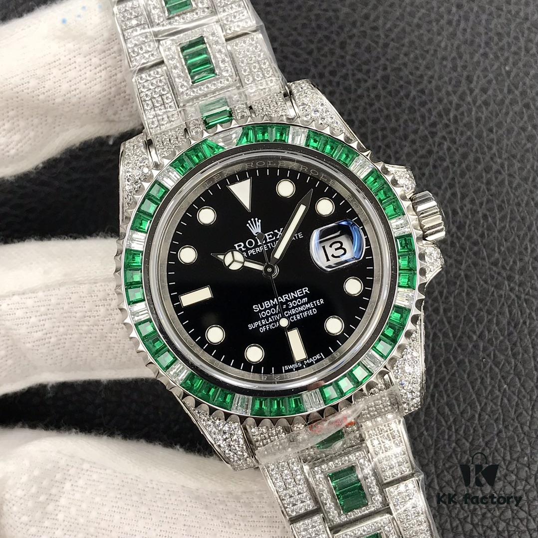 Luxury Masterpiece: Rolex SUB Diver Custom Diamond-Paved Edition