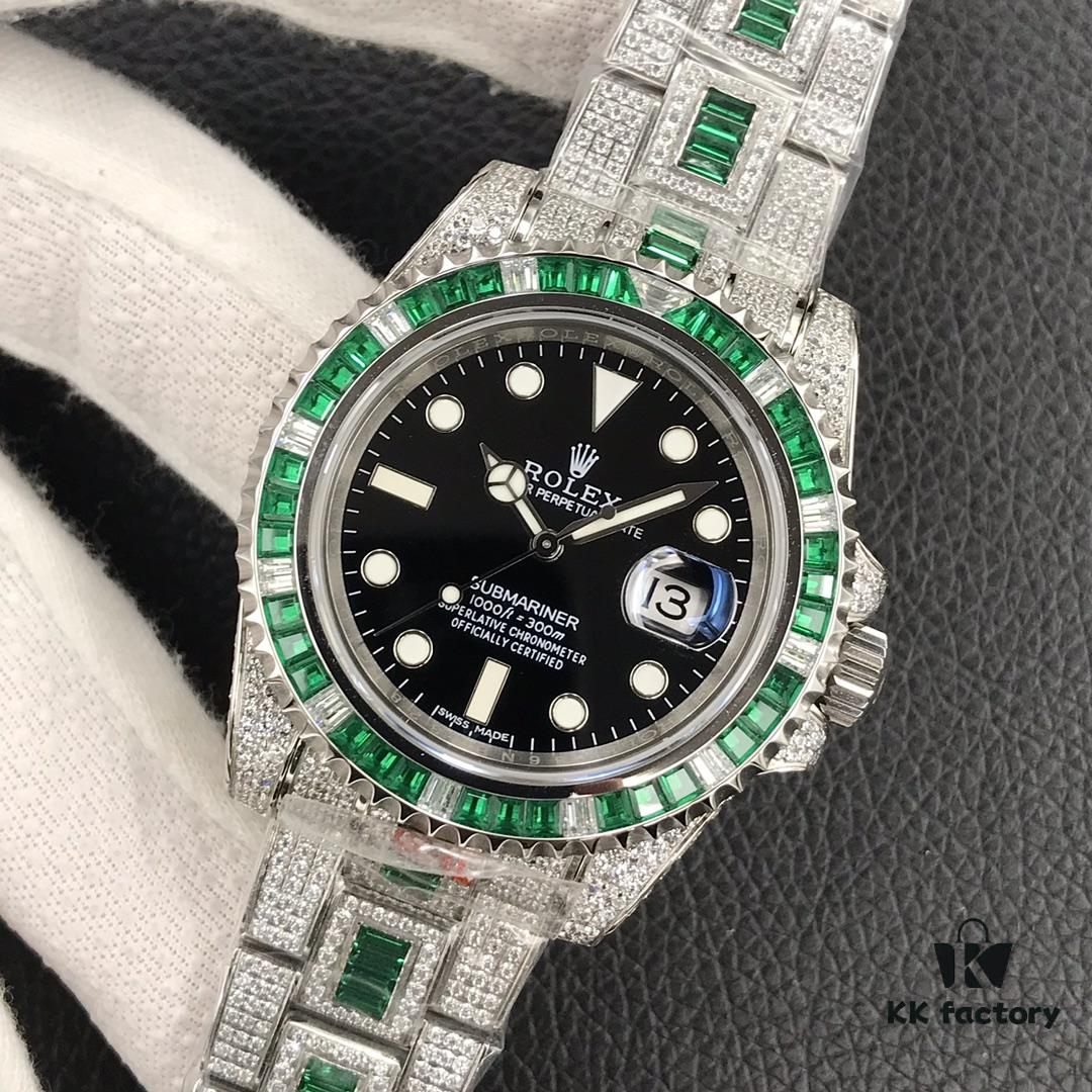 Luxury Masterpiece: Rolex SUB Diver Custom Diamond-Paved Edition