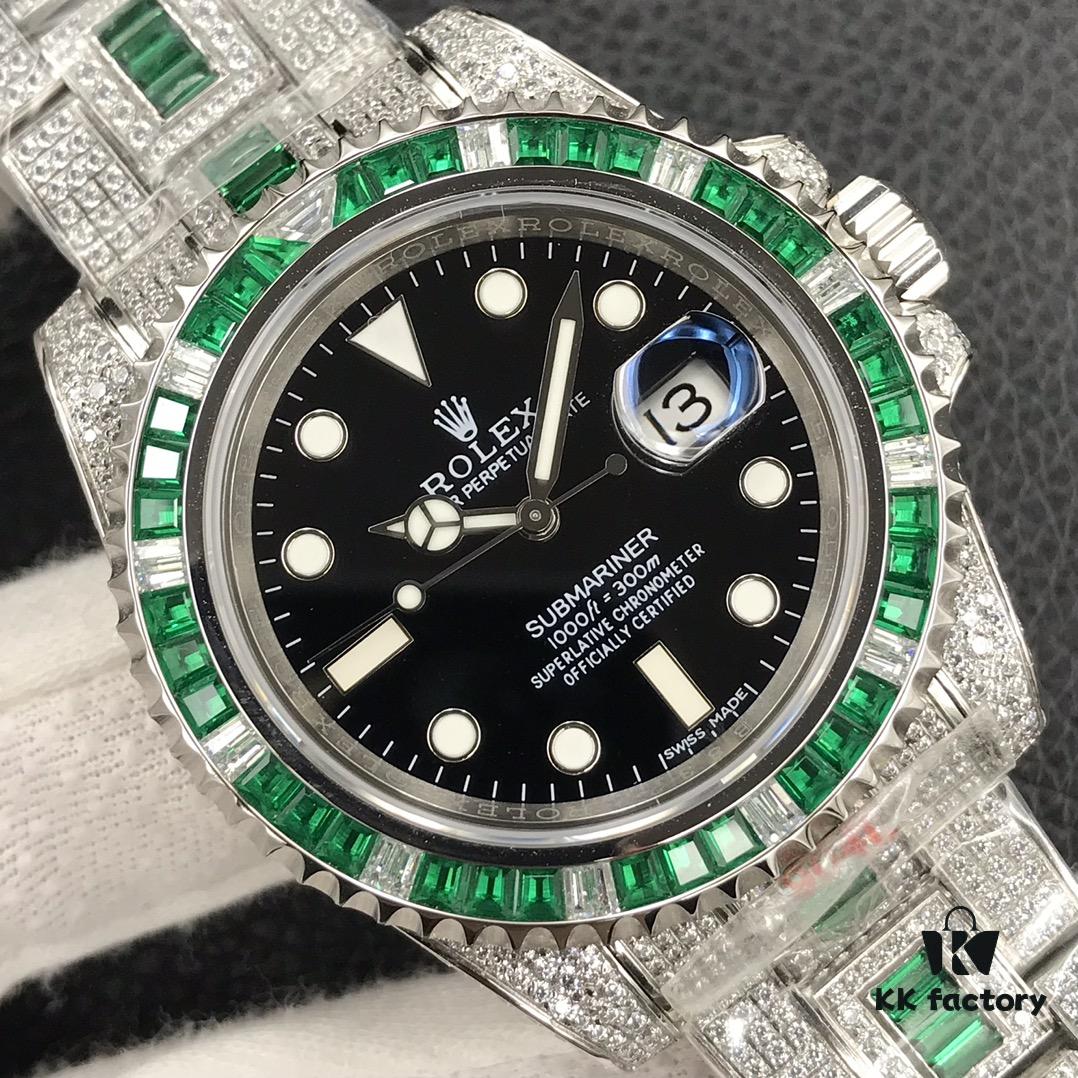 Luxury Masterpiece: Rolex SUB Diver Custom Diamond-Paved Edition