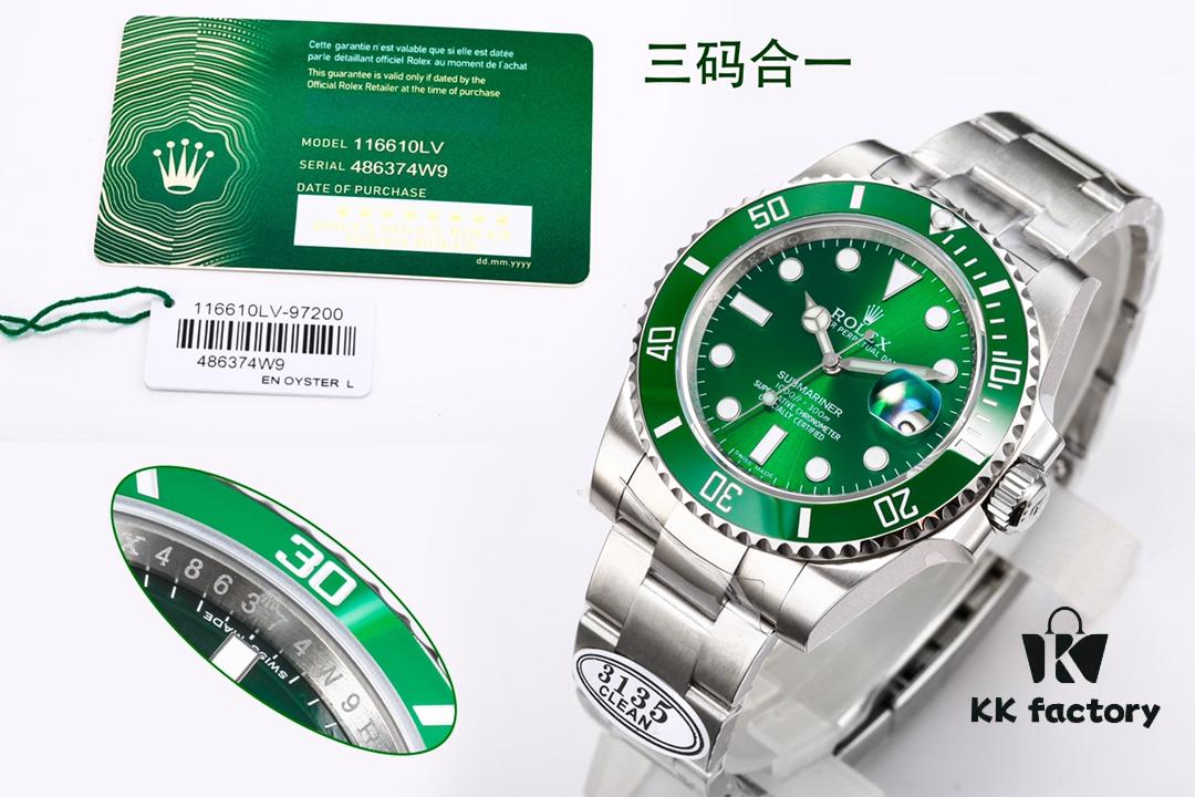 C Factory Ultimate Edition Submariner Date 116610LV 'Green Glitter' - Triple Code Integration, NFC Touch Card, Sapphire Lume Bead & One-Touch Release Clasp
