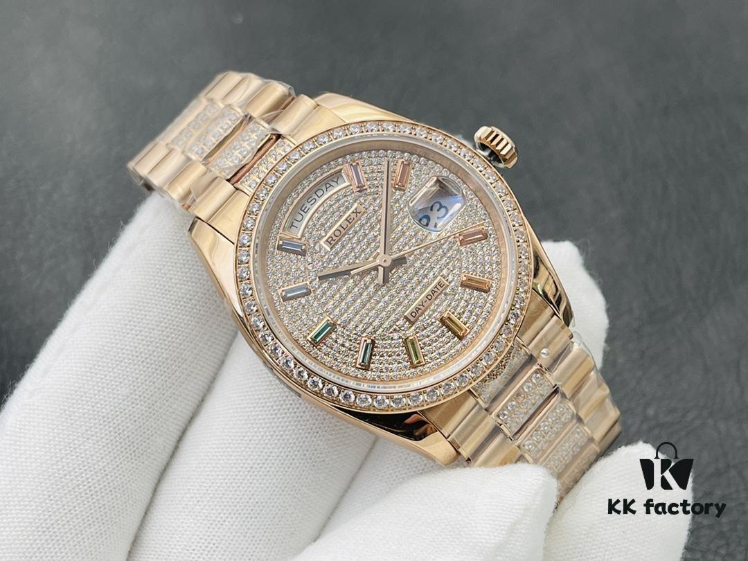 VRS Factory 2021 Highly Recommended Newest Style Rainbow Gradient Sapphire Diamond-Paved Rolex Datejust 36MM