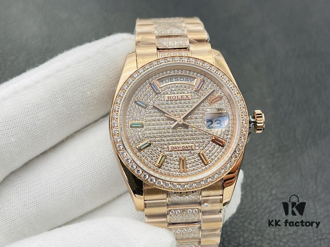 VRS Factory 2021 Highly Recommended Newest Style Rainbow Gradient Sapphire Diamond-Paved Rolex Datejust 36MM