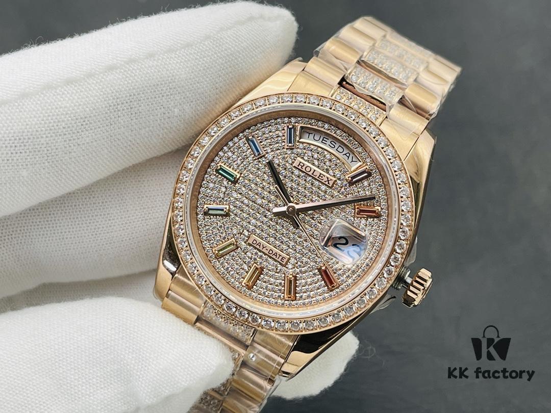VRS Factory 2021 Highly Recommended Newest Style Rainbow Gradient Sapphire Diamond-Paved Rolex Datejust 36MM