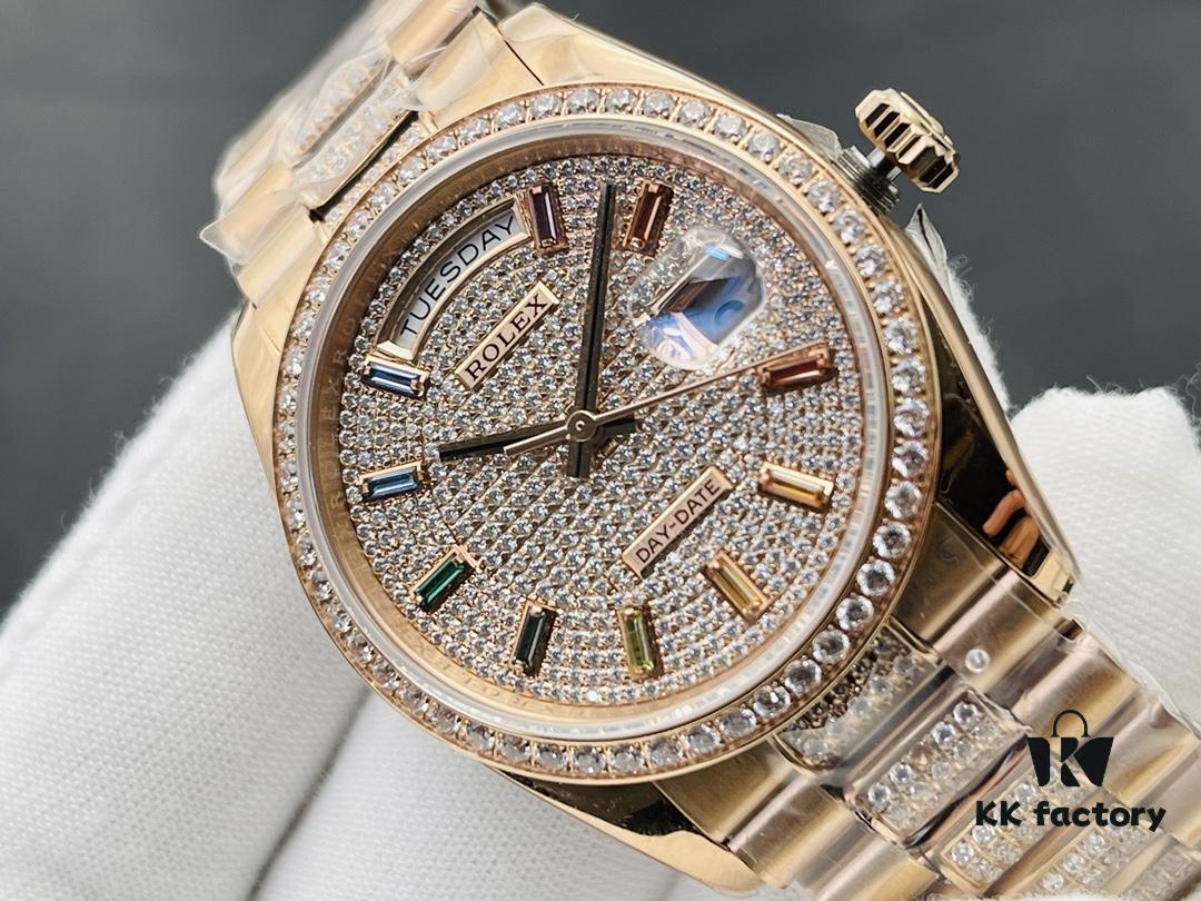 VRS Factory 2021 Highly Recommended Newest Style Rainbow Gradient Sapphire Diamond-Paved Rolex Datejust 36MM