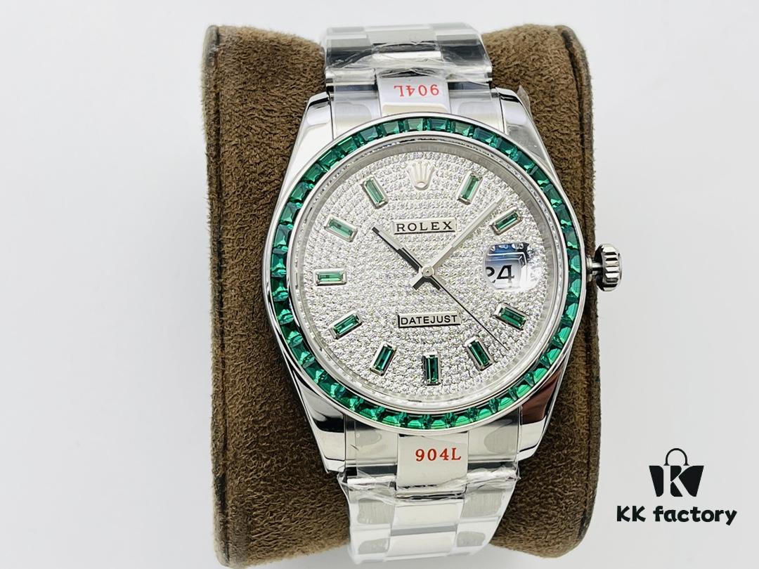 VR Factory 2022 Highly Recommended - Market's Highest Version Rolex Datejust Series Green Diamond Watch!