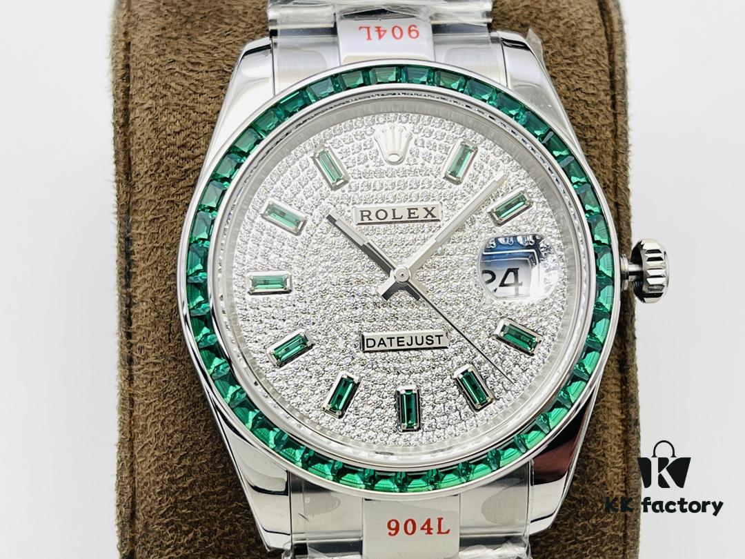 VR Factory 2022 Highly Recommended - Market's Highest Version Rolex Datejust Series Green Diamond Watch!