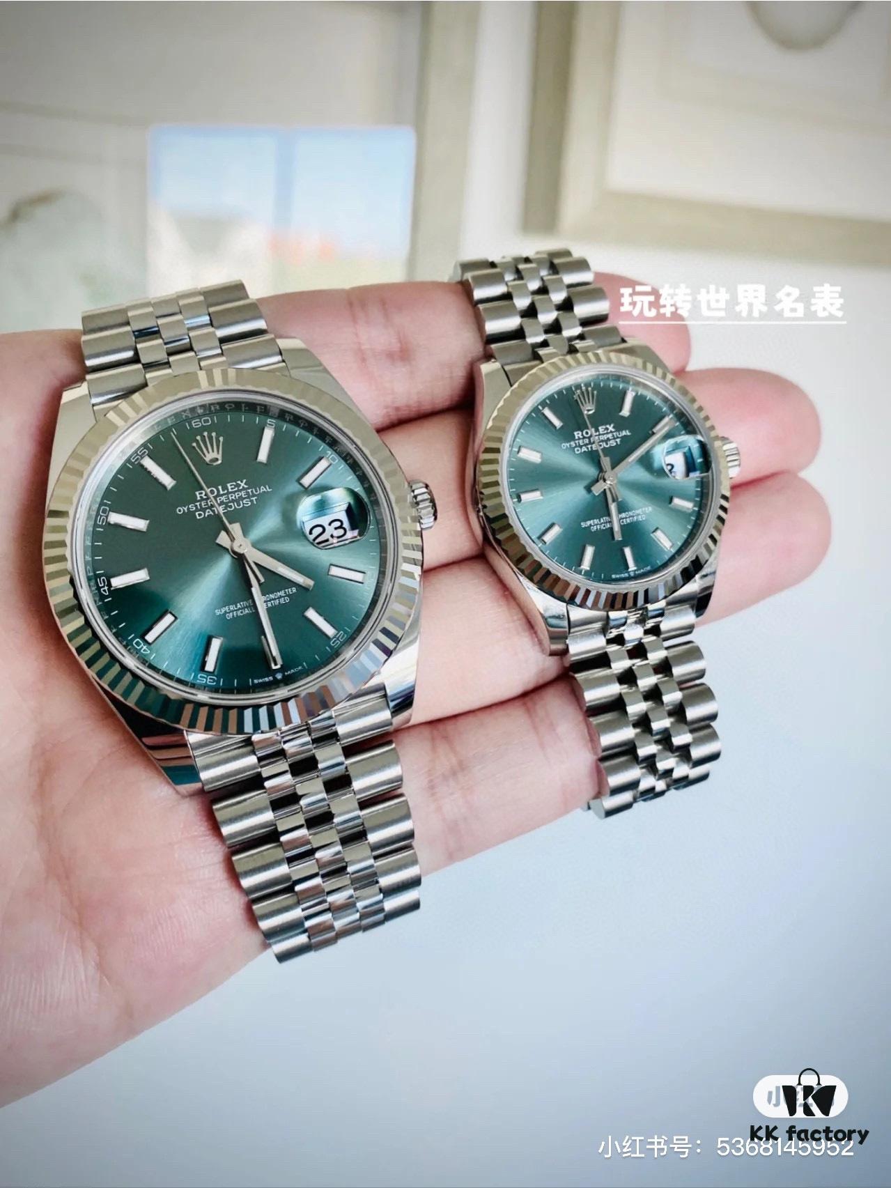 Rolex Datejust 41mm Latest Model 'Mint Green' and 'Checkered Blue' Worn on Wrist!