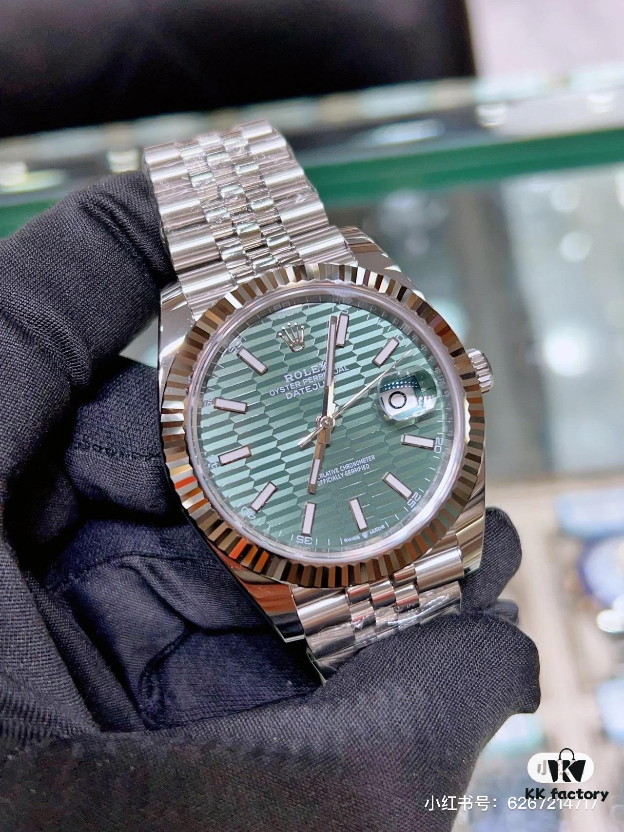 Rolex Datejust 41mm Latest Model 'Mint Green' and 'Checkered Blue' Worn on Wrist!