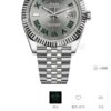 Rolex Datejust 41mm, 11.7mm Thick, Gray Dial with Green Roman Numerals, Official Website Image!