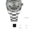 Rolex Datejust 41mm, 11.7mm Thick, Gray Dial with Green Roman Numerals, Official Website Image!