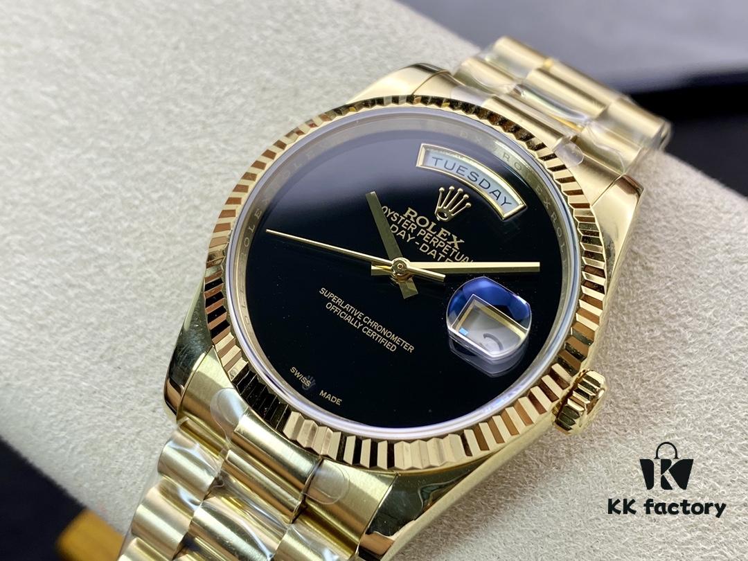 Rare BP Rolex Day-Date Dual Calendar 36mm with 2836 Movement and Oyster Steel Bracelet, Genuine Mold