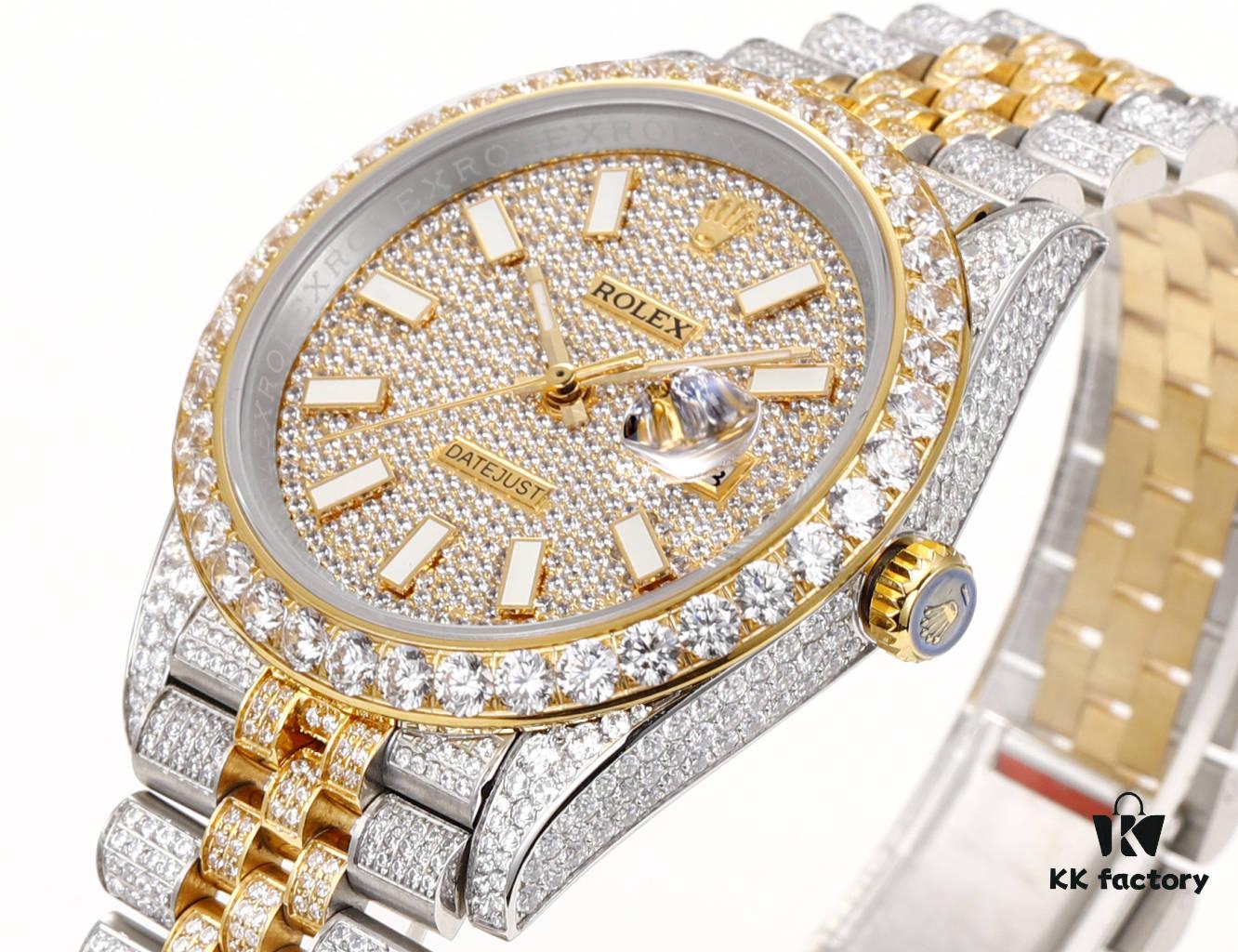 MS Factory Rolex Datejust 1263341-0018 Full Diamond Set Watch – 904L Steel with Paved Diamonds Special Edition