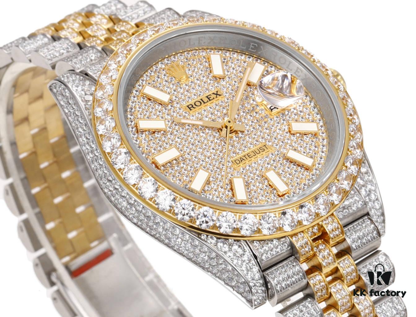 MS Factory Rolex Datejust 1263341-0018 Full Diamond Set Watch – 904L Steel with Paved Diamonds Special Edition