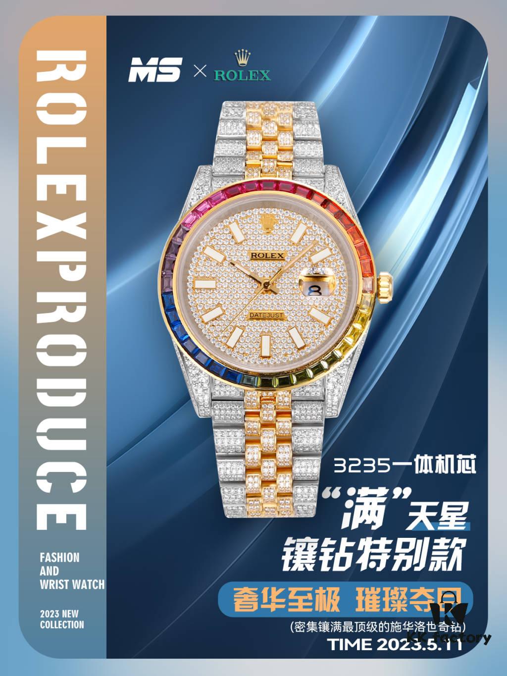 MS Factory Rolex Datejust 1263341-0018 Full Diamond-Paved Watch – 904L Steel Special Edition with Micropave Diamonds