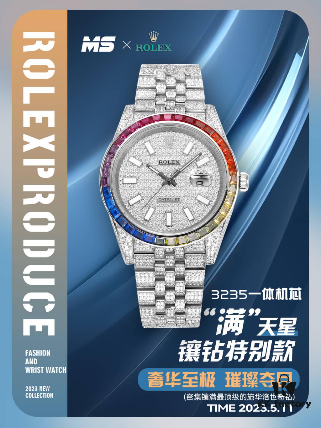 MS Factory Rolex Datejust 1263341-0018 Full Diamond-Paved Watch – 904L Steel with Micropaved Diamonds Special Edition