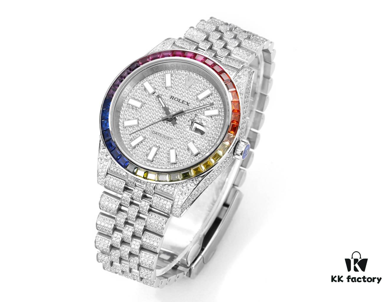 MS Factory Rolex Datejust 1263341-0018 Fully Set with Diamond Bezel – 904L Steel Special Full-Pavé Luxury Edition