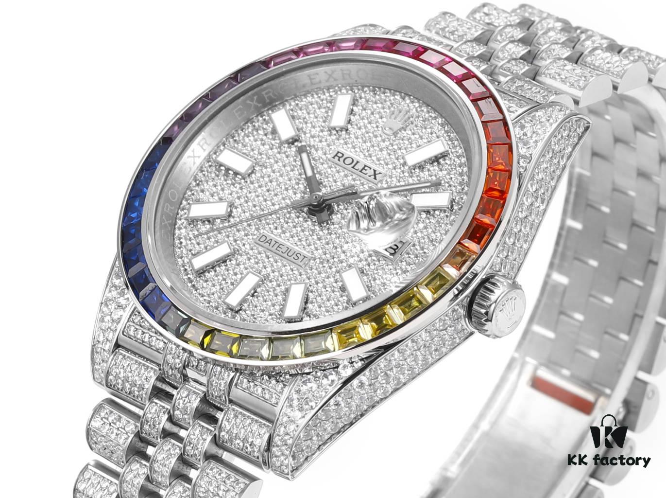 MS Factory Rolex Datejust 1263341-0018 Fully Set with Diamond Bezel – 904L Steel Special Full-Pavé Luxury Edition