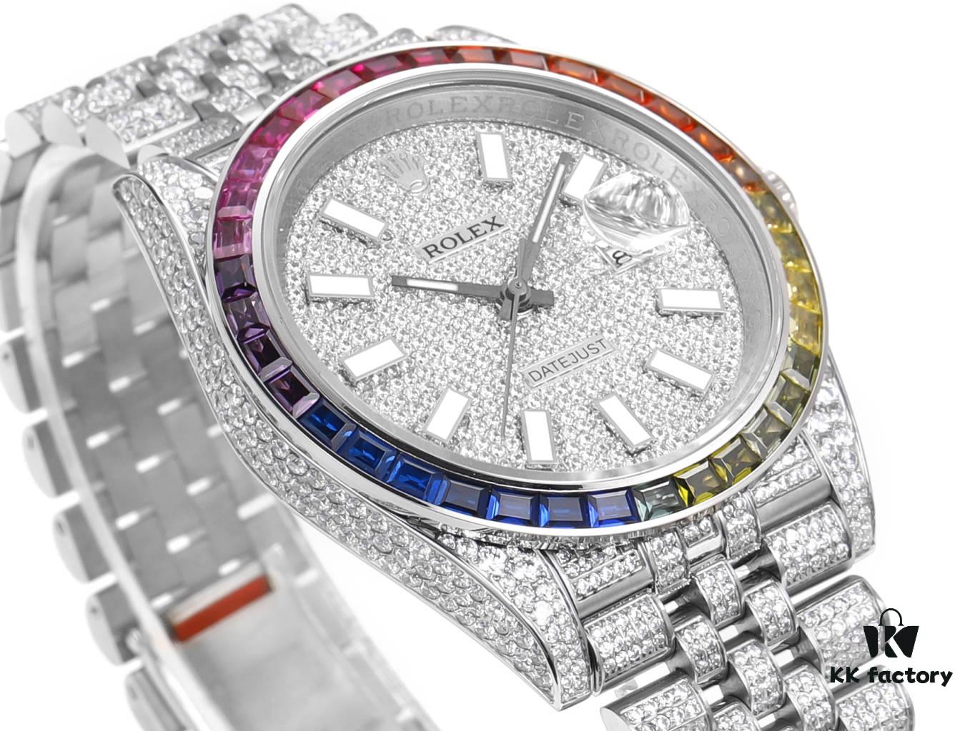 MS Factory Rolex Datejust 1263341-0018 Fully Set with Diamond Bezel – 904L Steel Special Full-Pavé Luxury Edition