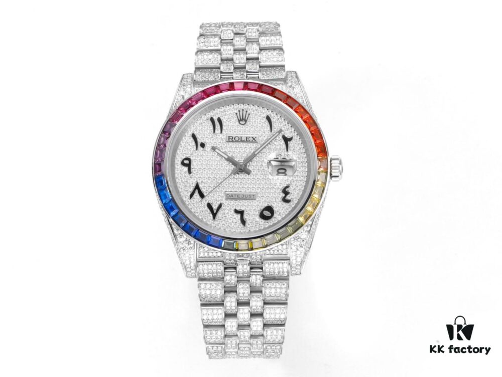 MS Factory Rolex Datejust 1263341-0018 Full Diamond-Paved Watch – 904L Stainless Steel Special Edition with Micro-Paved Crystals