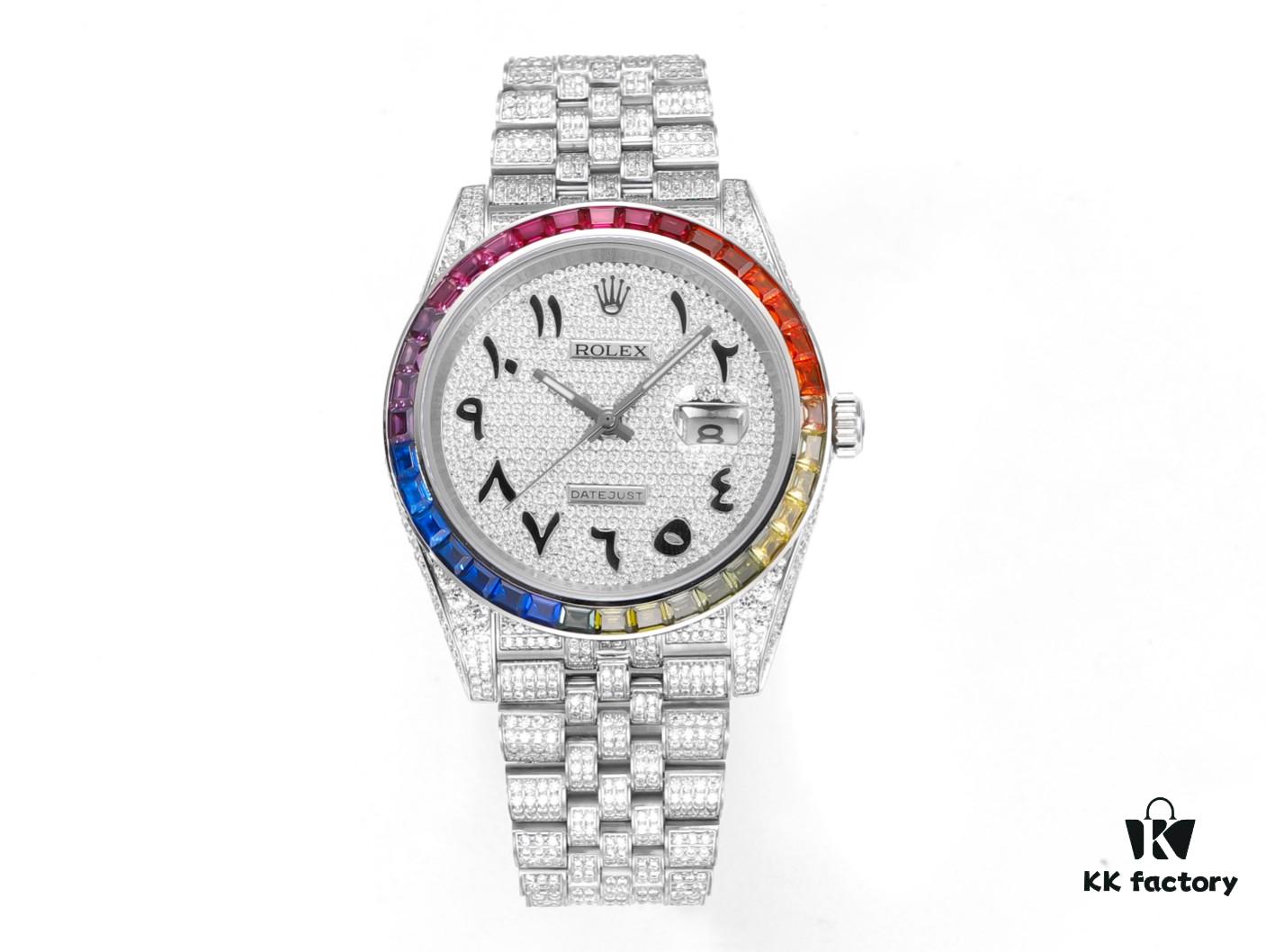 MS Factory Rolex Datejust 1263341-0018 Full Diamond-Paved Watch – 904L Stainless Steel Special Edition with Micro-Paved Crystals