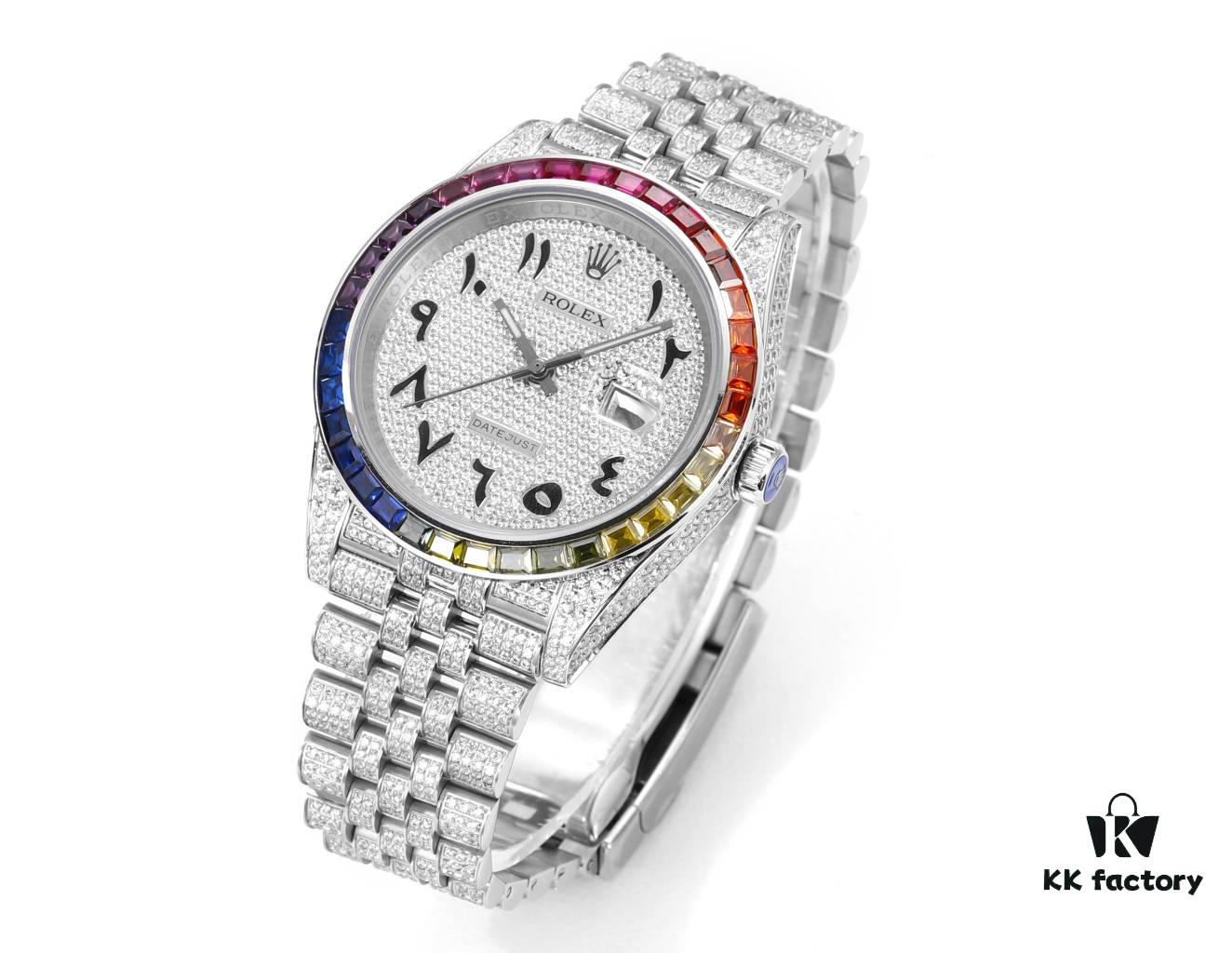 MS Factory Rolex Datejust 1263341-0018 Full Diamond-Paved Watch – 904L Stainless Steel Special Edition with Micro-Paved Crystals