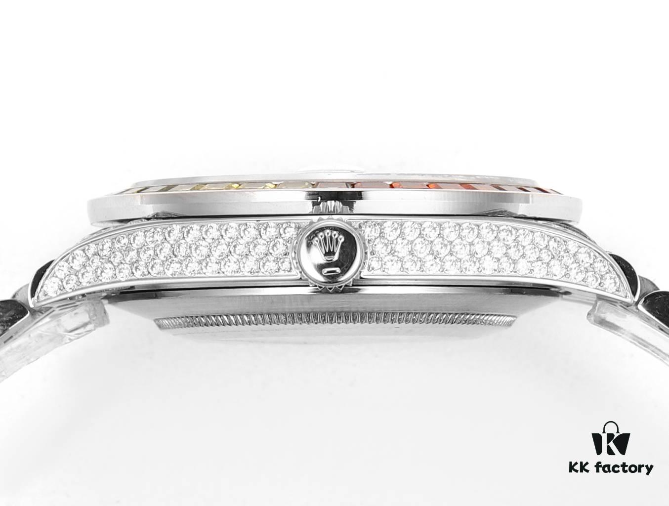 MS Factory Rolex Datejust 1263341-0018 Full-Paved Diamond Wristwatch – 904L Steel Special Edition with Micropave Diamonds