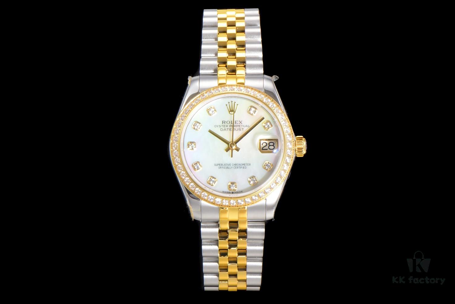 N2 Premium Affordable Oyster Perpetual Datejust 31 Series with Exclusive Classic Full Diamond Bezel