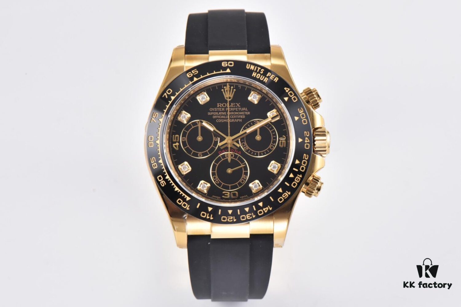 C Factory Rolex Daytona 116519 White Gold Grey Meteorite Rubber Strap Edition