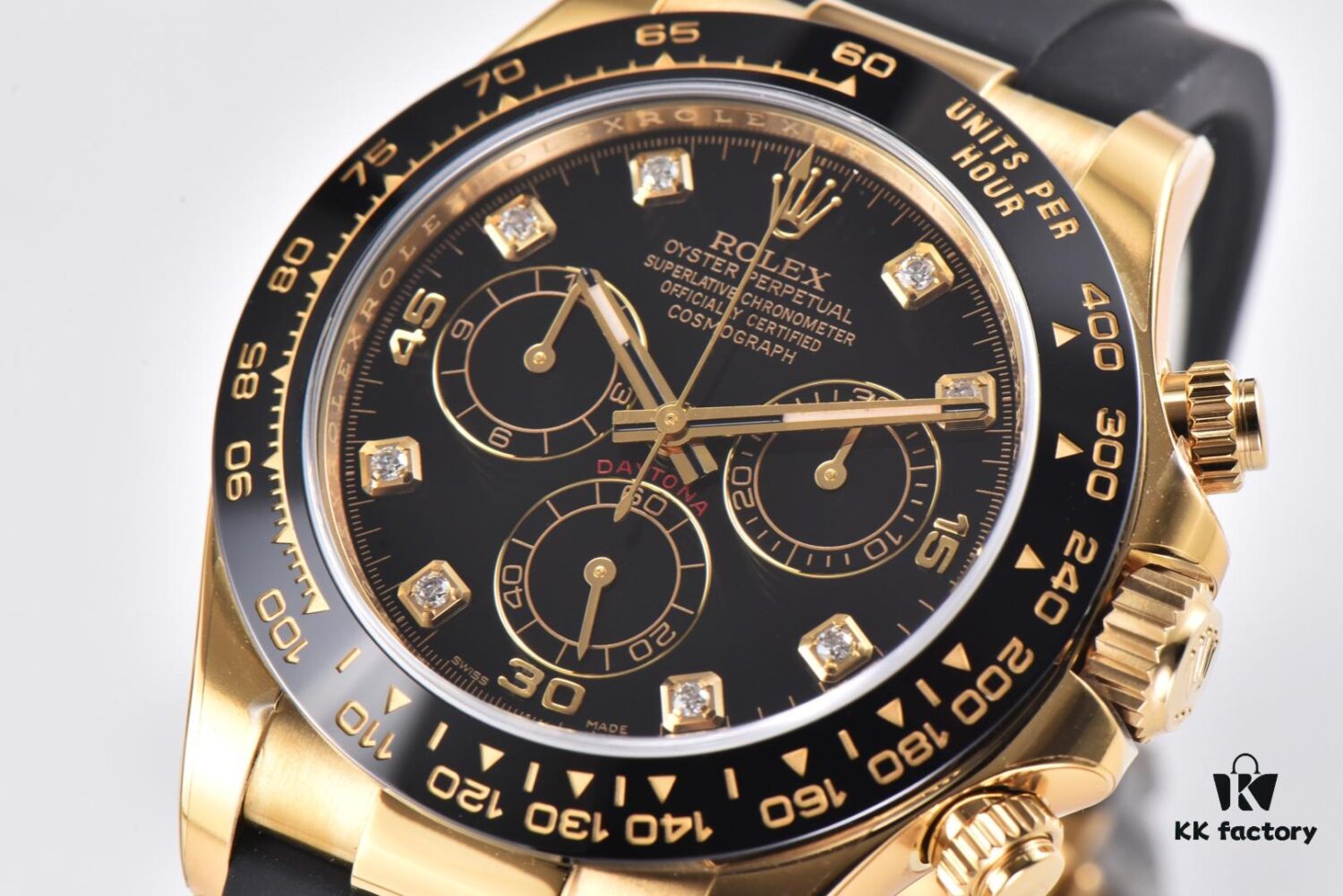 C Factory Rolex Daytona 116519 White Gold Grey Meteorite Rubber Strap Edition